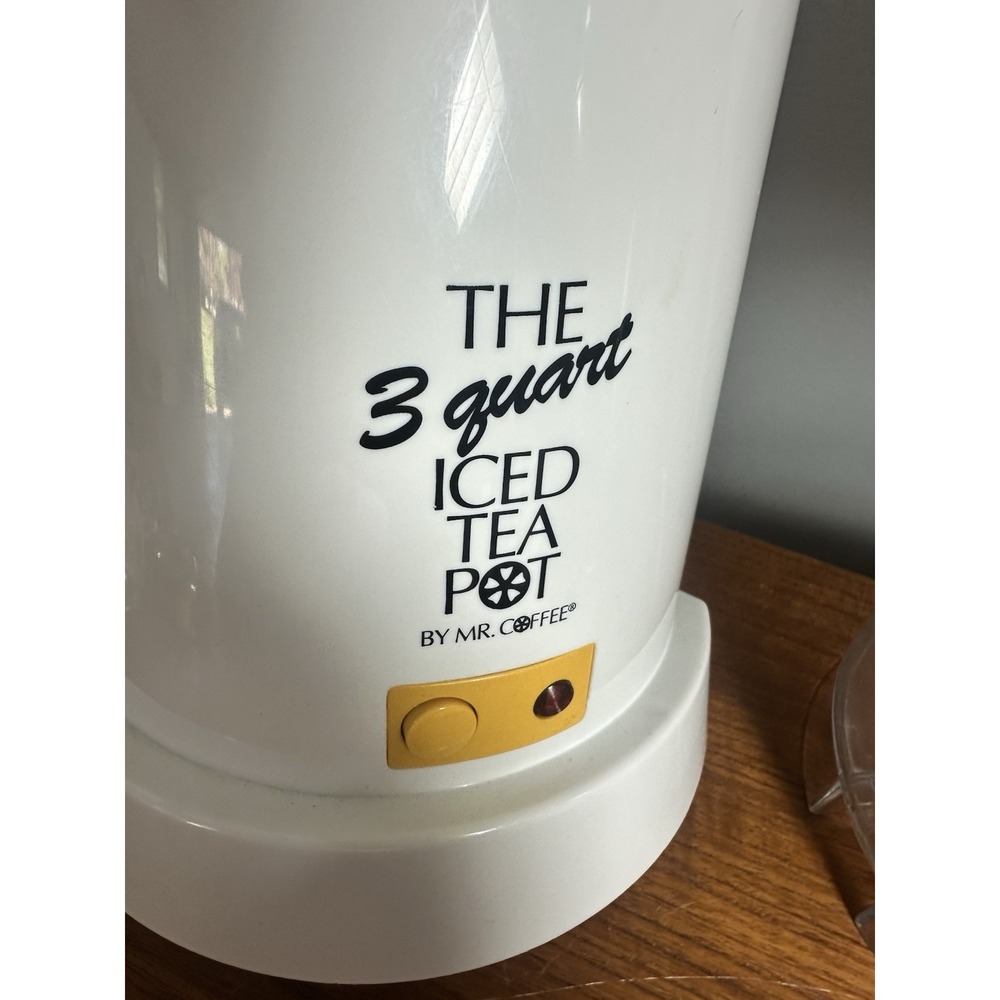 Mr. Coffee TM3 3-Quart Iced Tea Pot Maker with Yellow Lid Pitcher WORKS - Picture 5 of 6